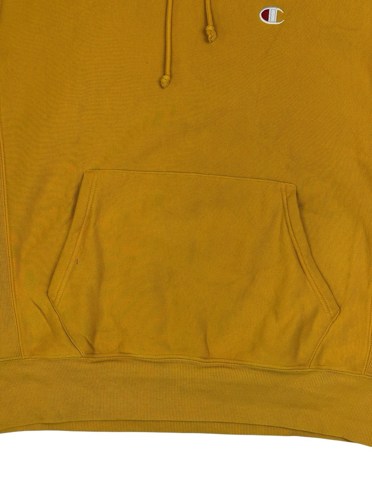Champion Yellow Reverse Weave Heavyweight Hoodie Medium