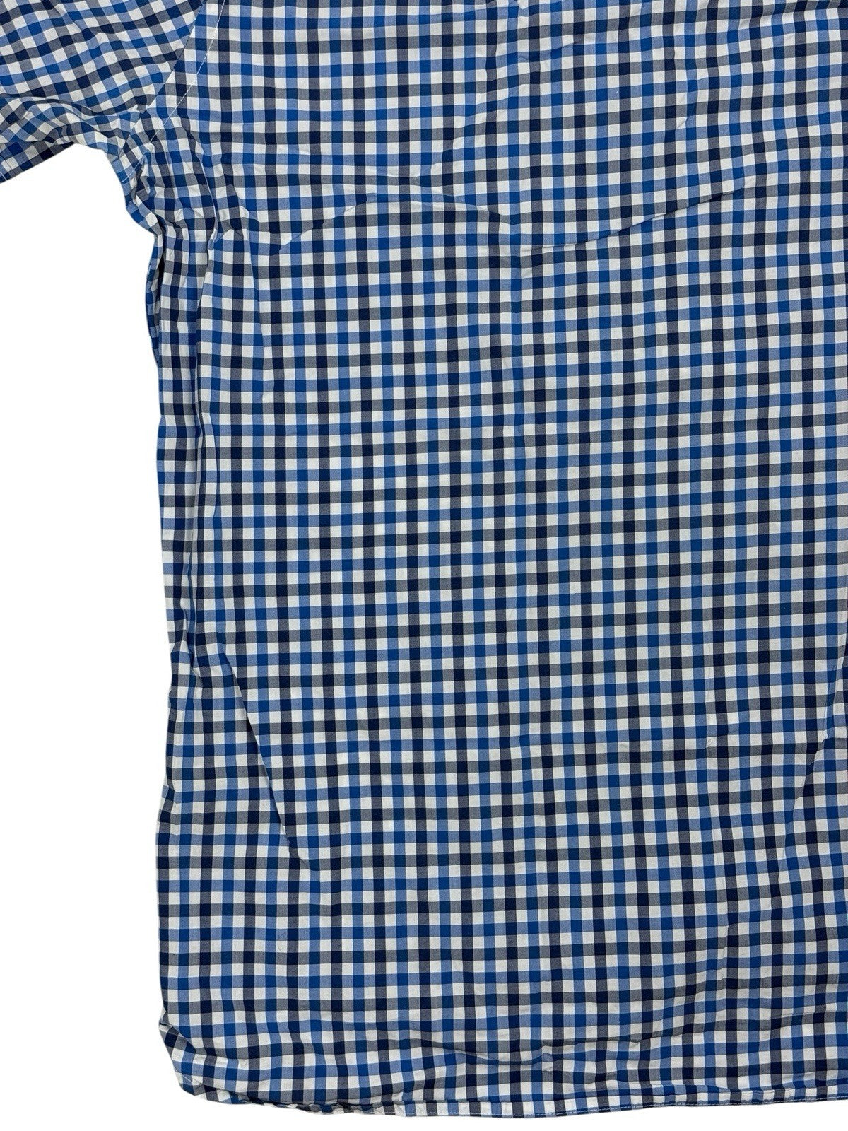 Tommy Hilfiger Blue Check Custom Fit Short Sleeve Shirt Medium