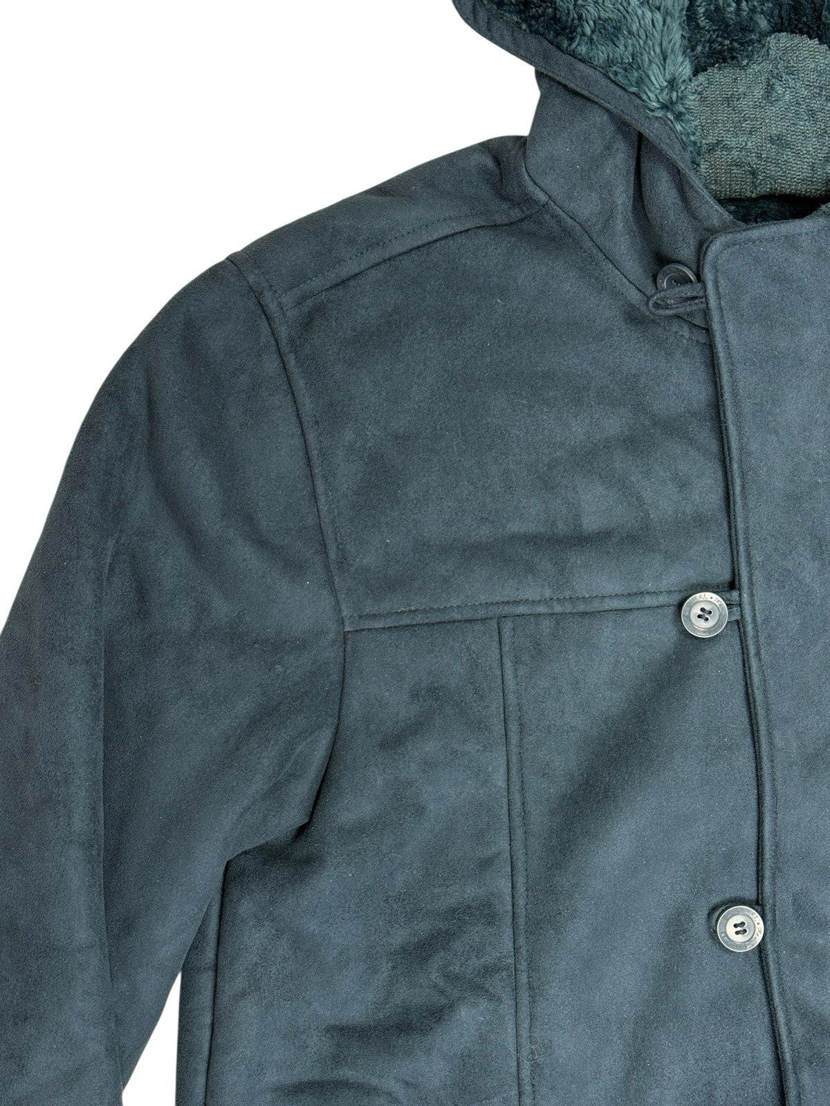 Ben Sherman Blue Lined Suede Coat Large