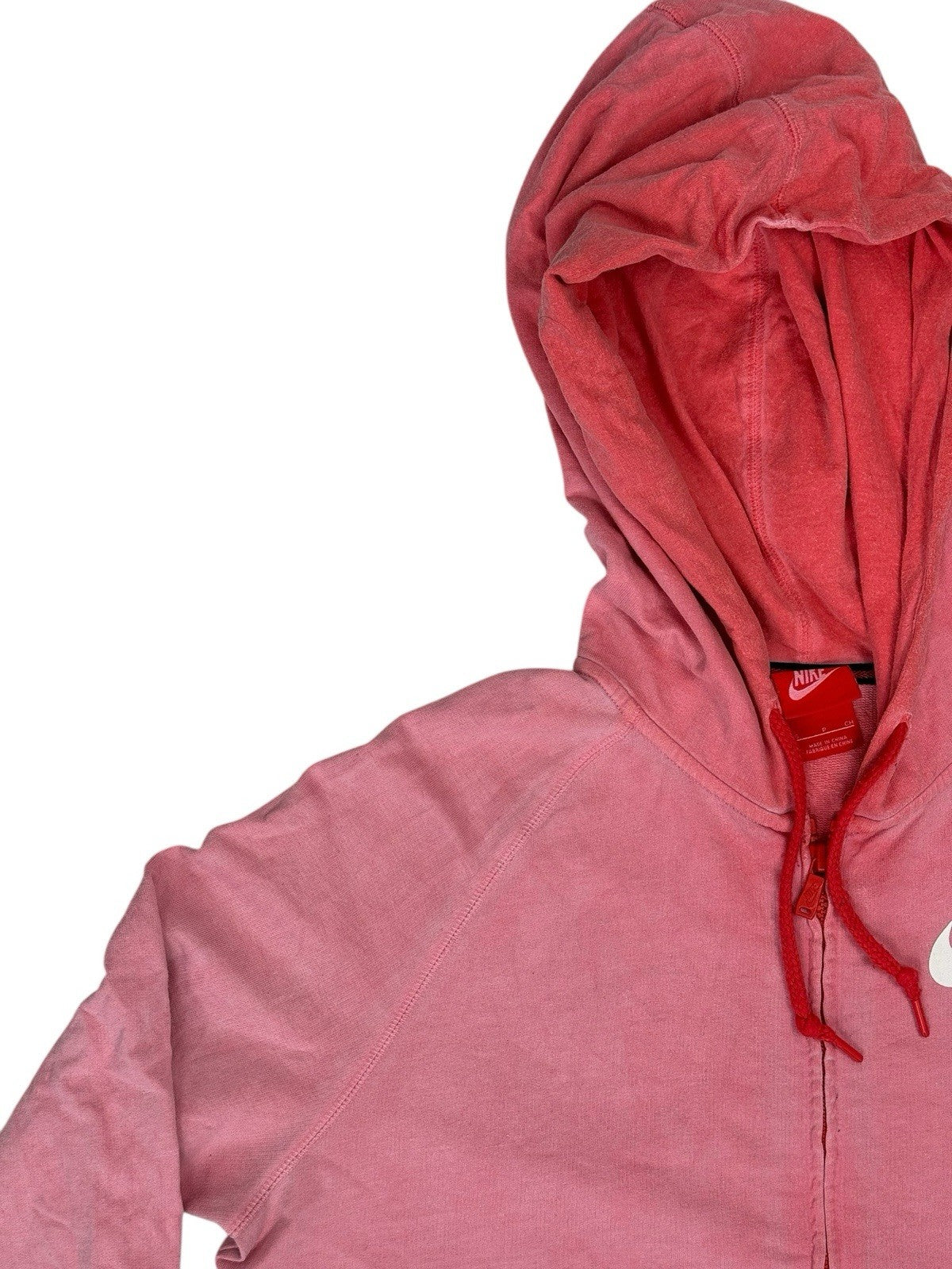 Nike Pink Faded Zip Hoodie Small