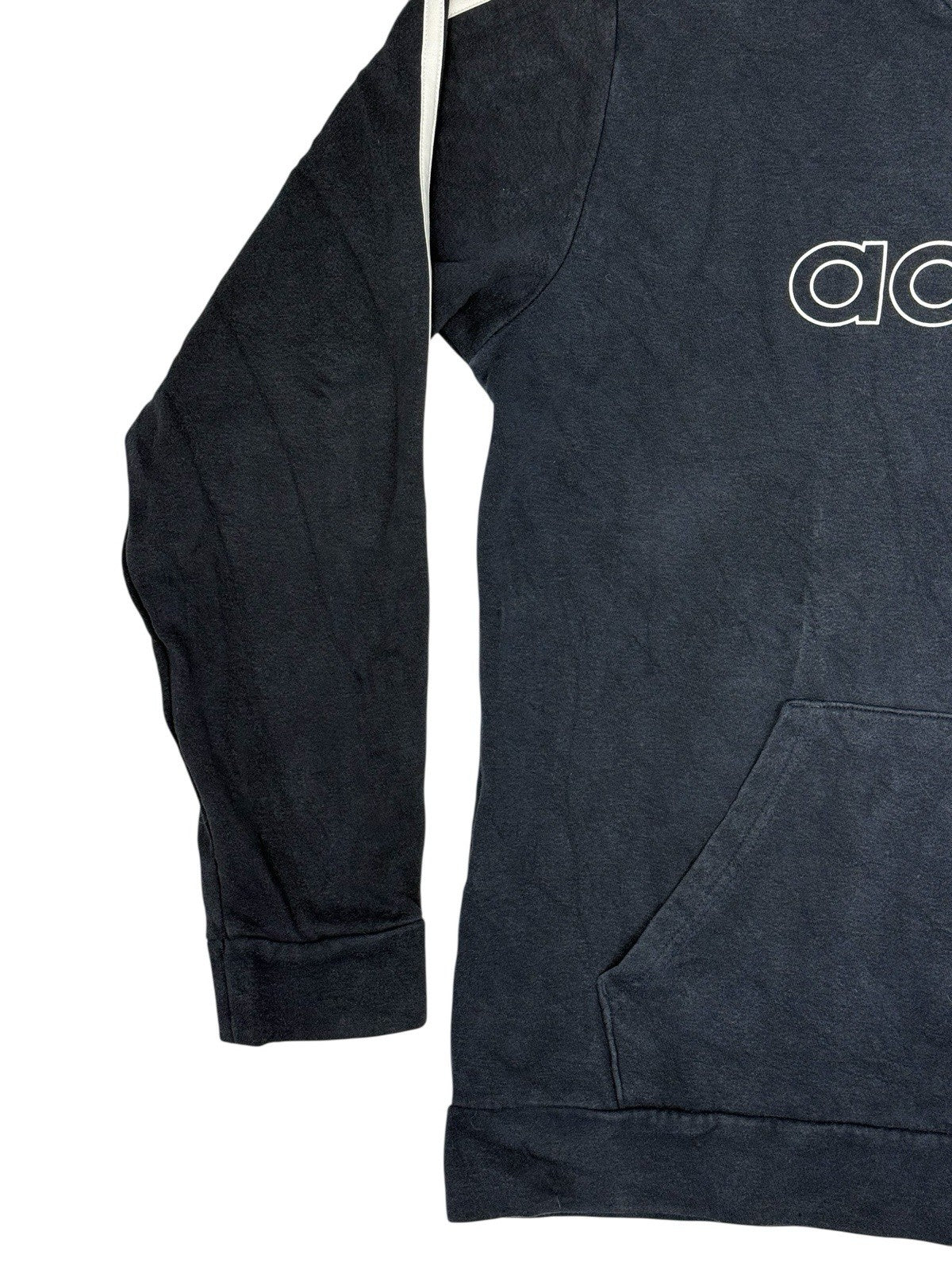 Adidas Blue Spell Out Print Logo Hoodie Medium