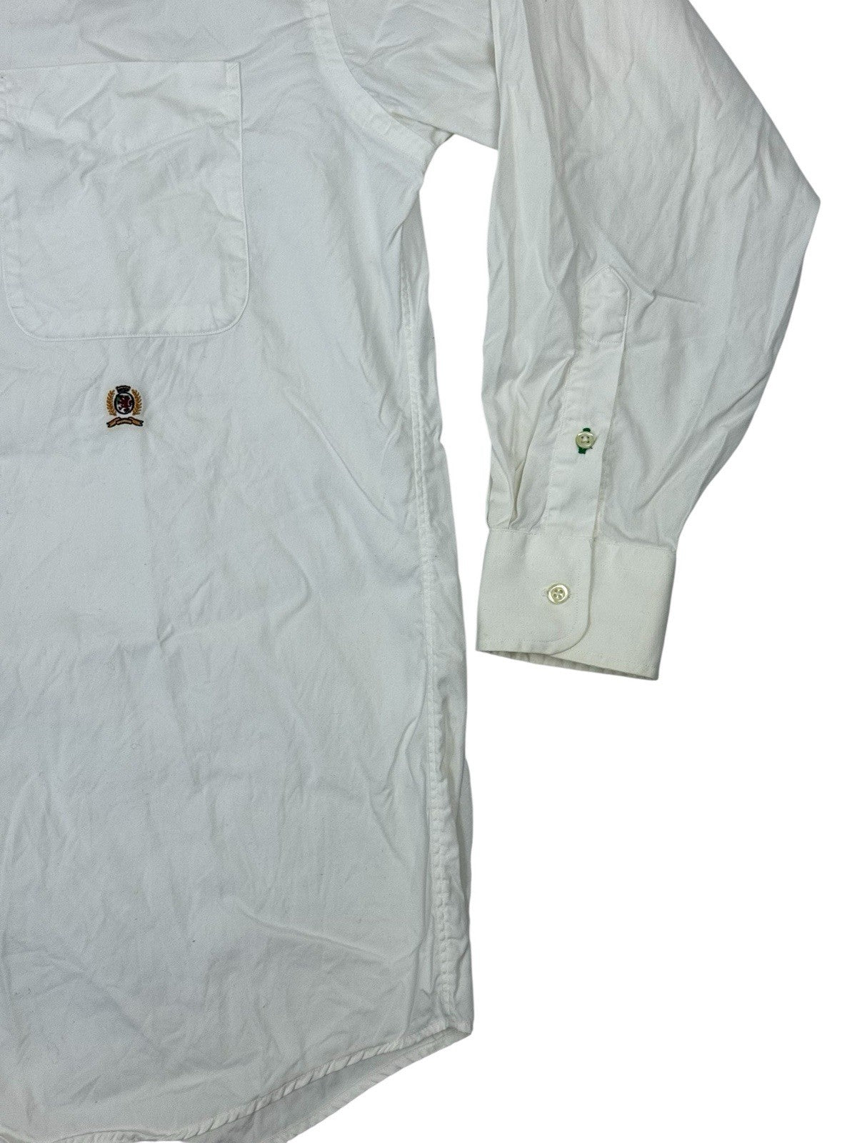 Tommy Hilfiger Vintage White Gold Crest Shirt Medium (15" Collar)