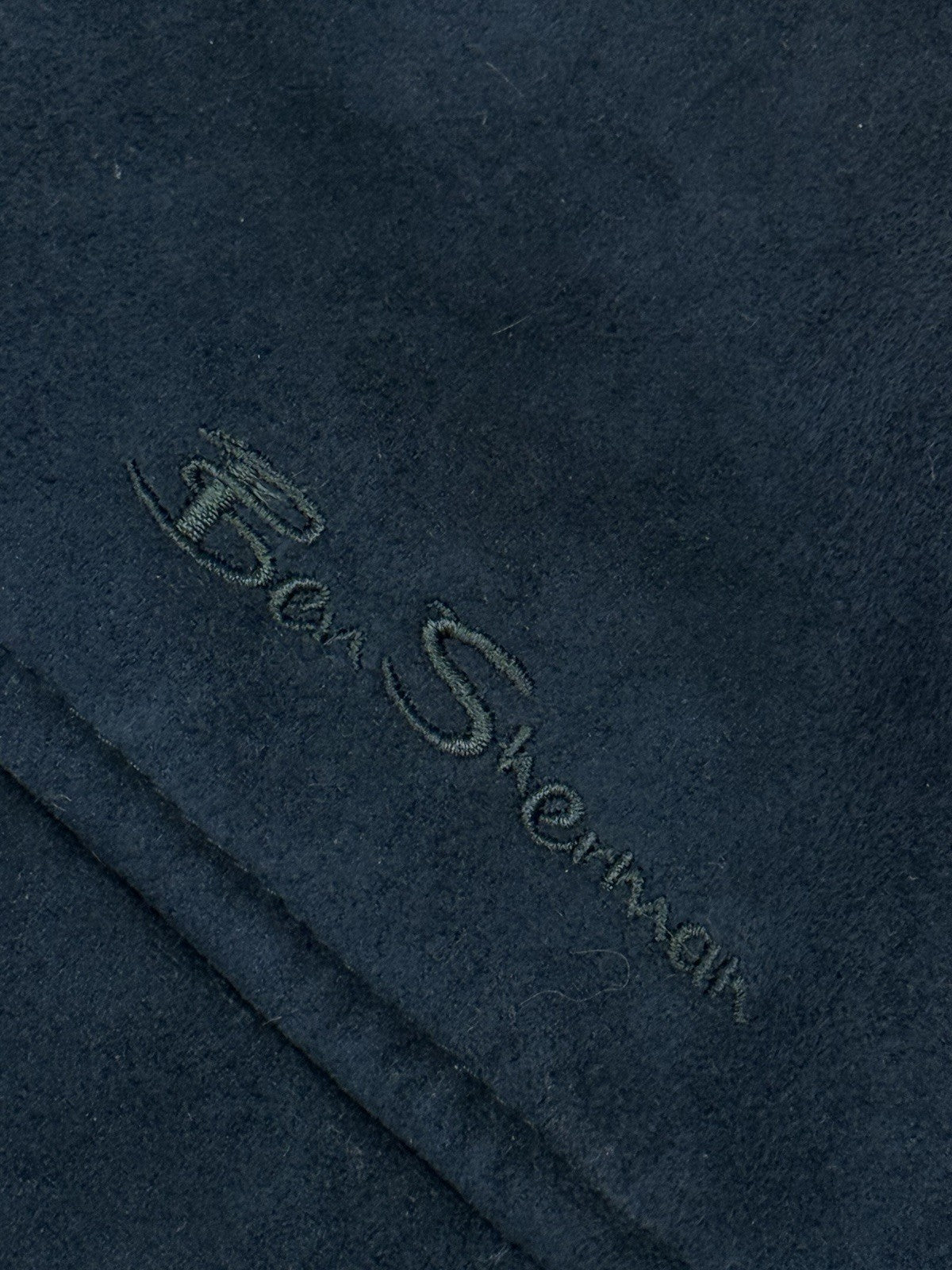 Ben Sherman Blue Lined Suede Coat Large