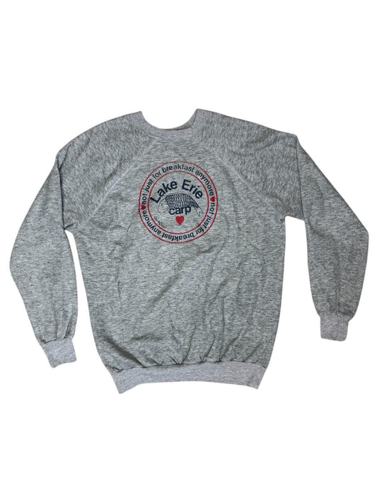 Lake Erie Vintage Funny Print Grey Jumper XL
