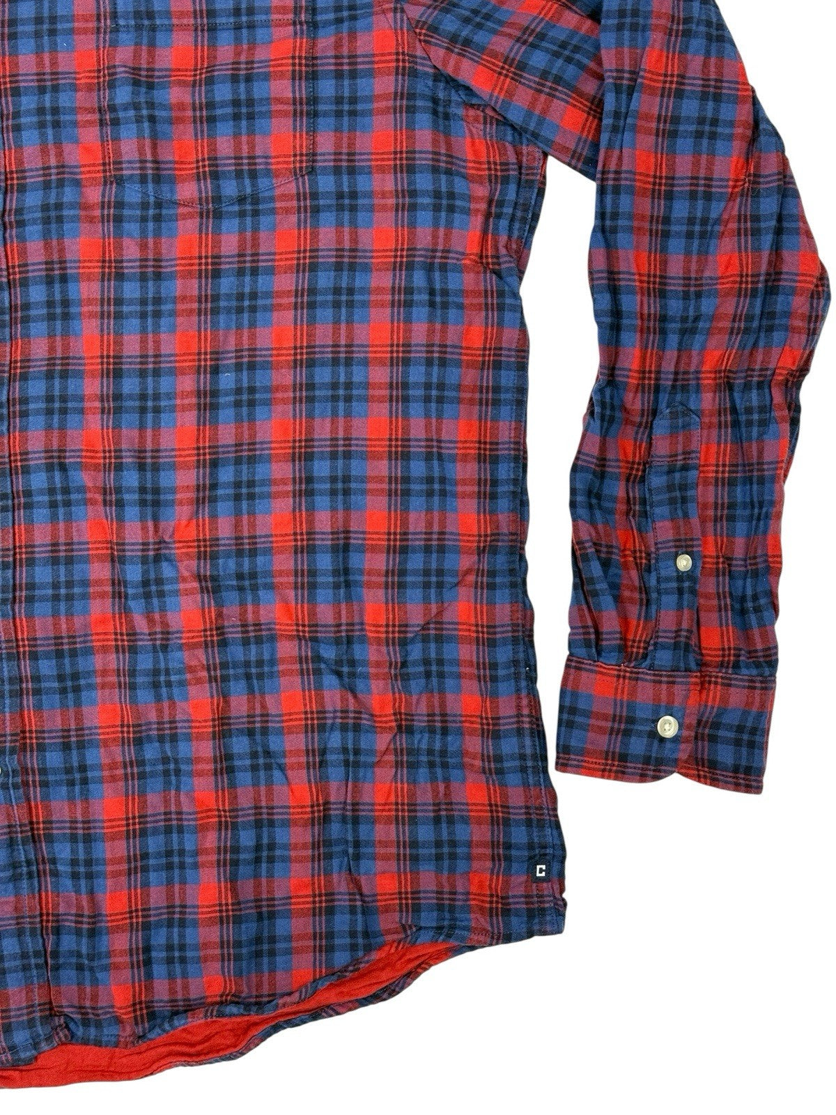 Chaps Retro Blue Plaid Cotton Collared Shirt XL