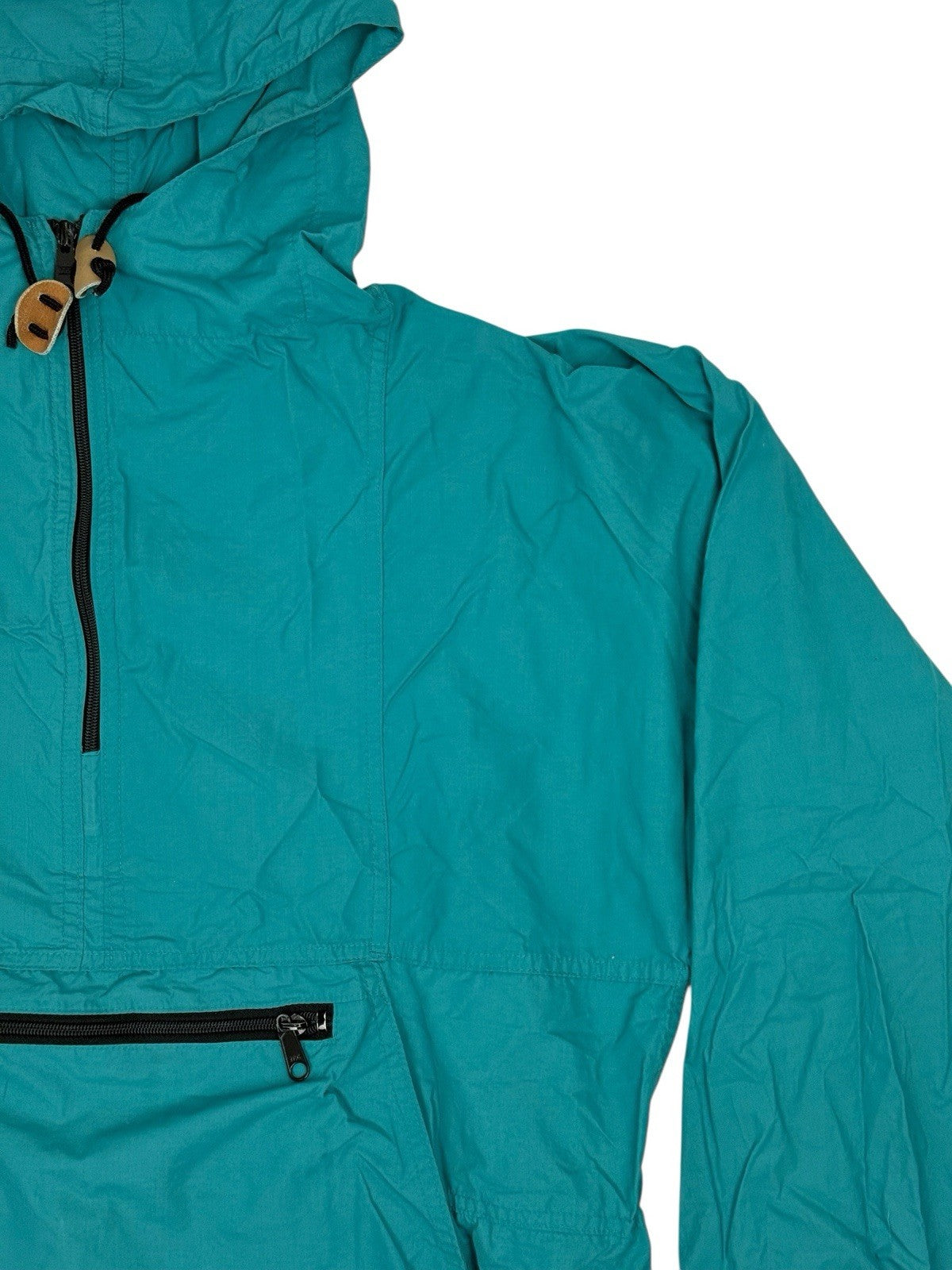 LL Bean Green Retro 1/2 Zip Poncho Medium