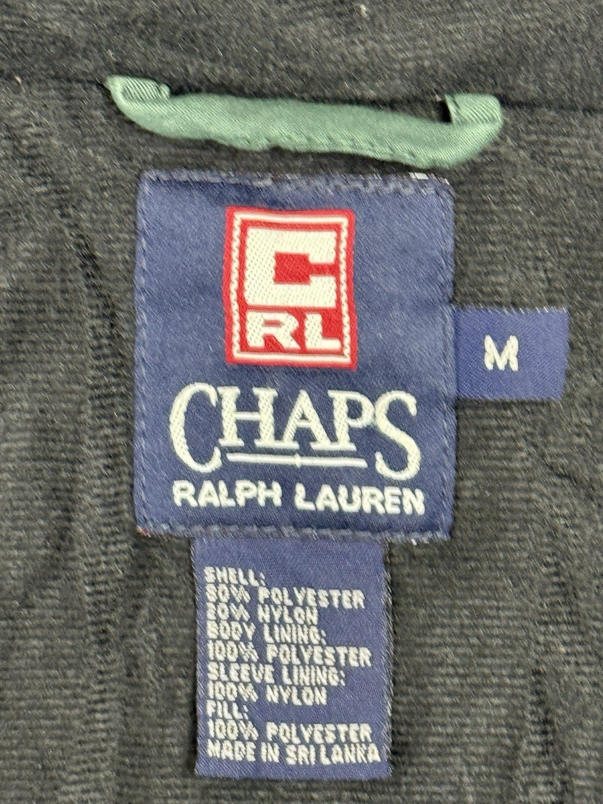 Chaps Ralph Lauren Green Retro Lined Heavy Jacket Medium
