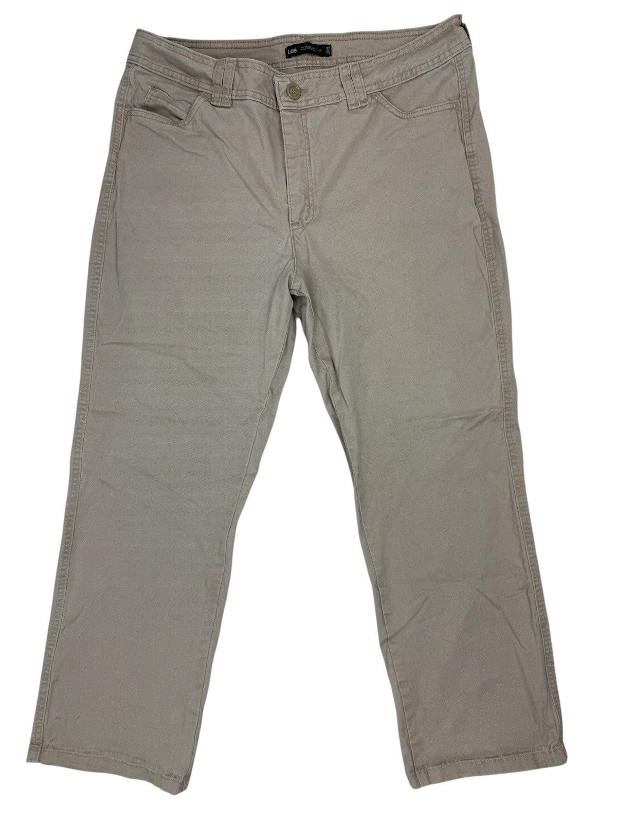 Lee Beige Classic Fit Trousers 34W 27L