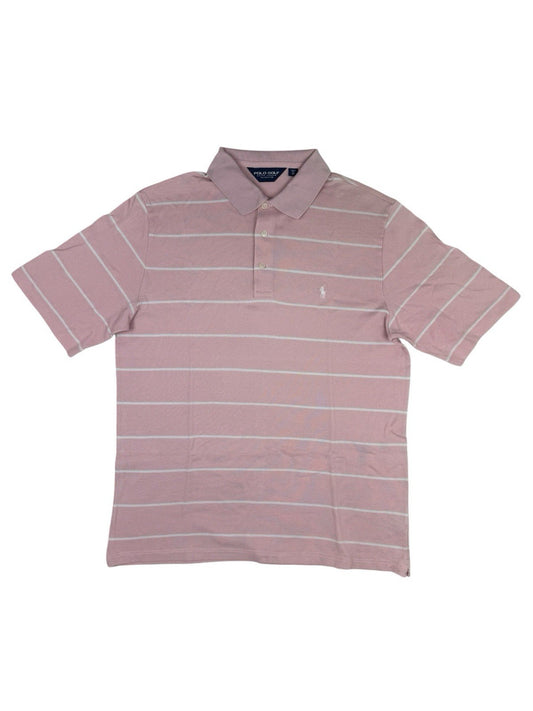 Polo Ralph Lauren Retro Pink Striped Golf Polo Medium