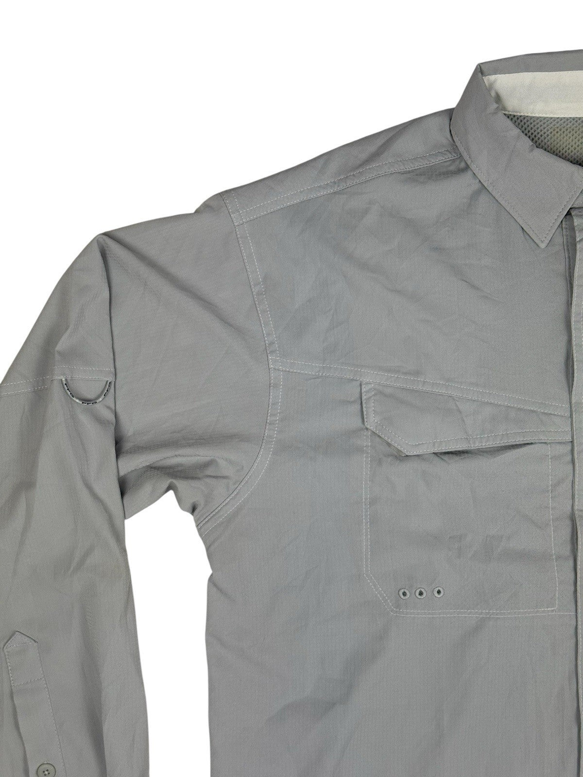 Columbia Grey PFG Polyester Fishing Shirt Large