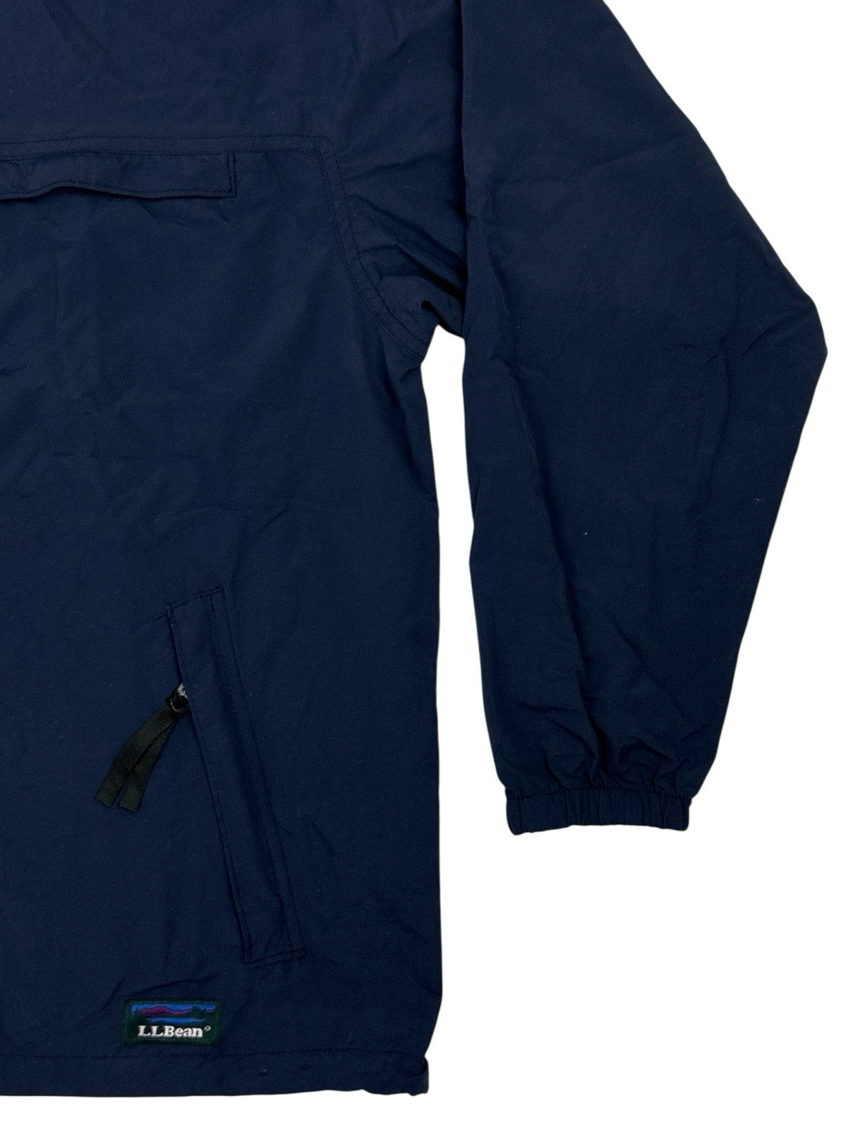 LL Bean Blue Vintage Zip Hooded Jacket Medium