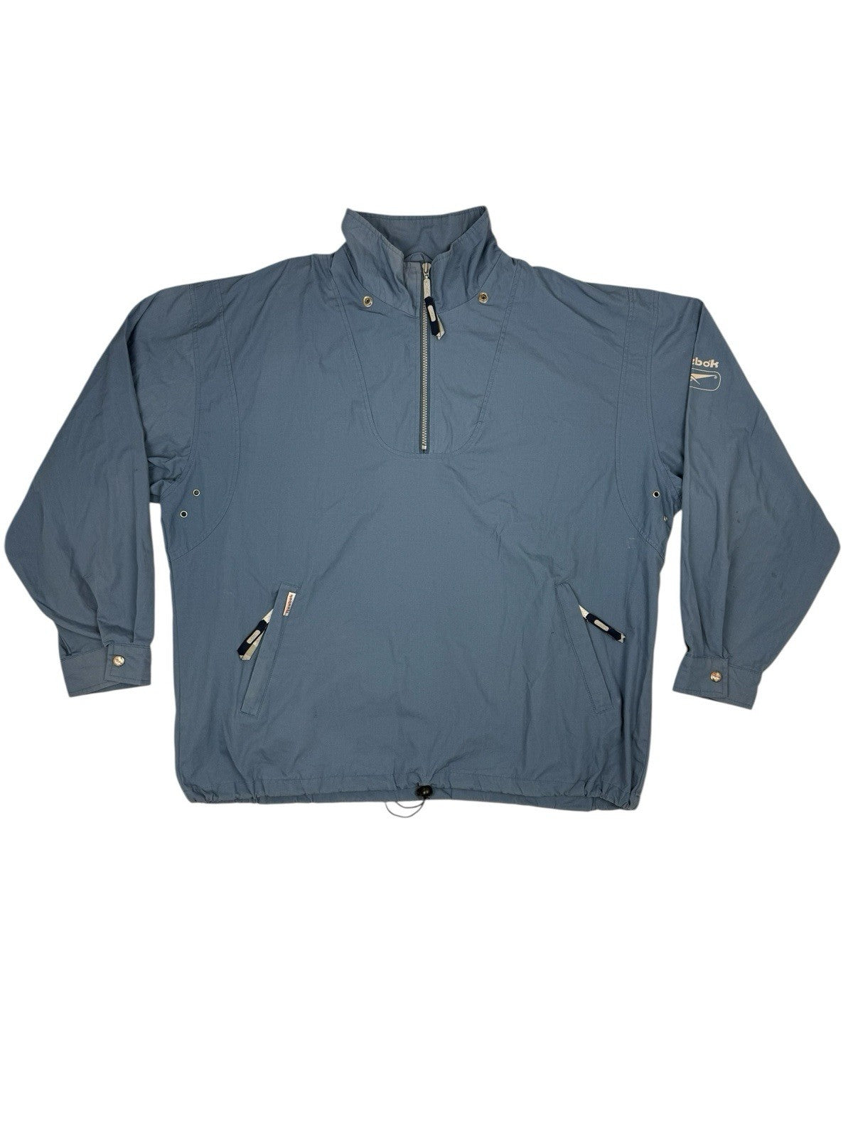 Reebok Blue Retro 1/4 Zip Pullover Jacket Large