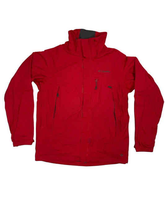 Columbia Red Omni-Tech Zip Rain Jacket Medium