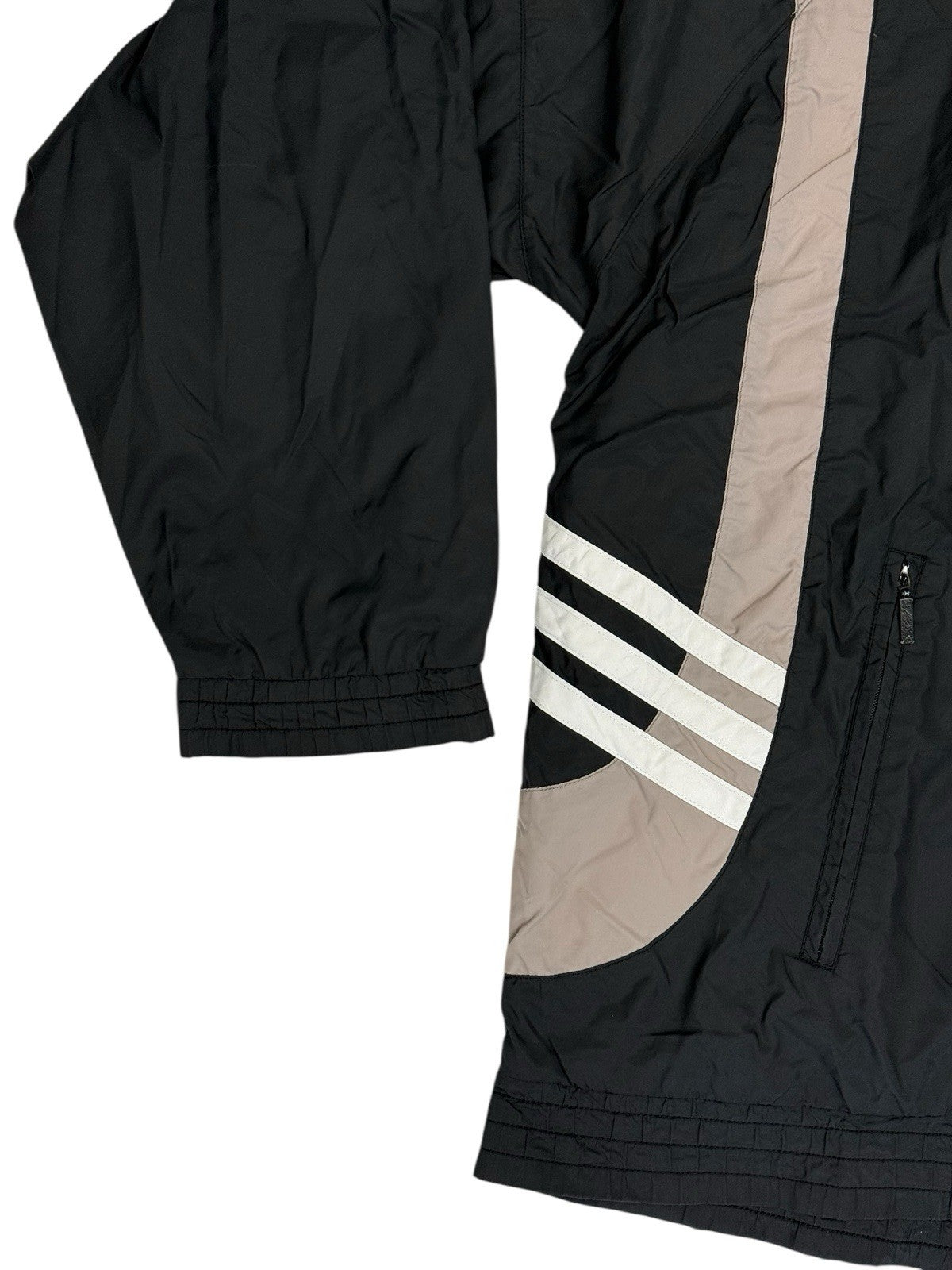 Adidas Vintage Black Nylon Zip Track Jacket Medium