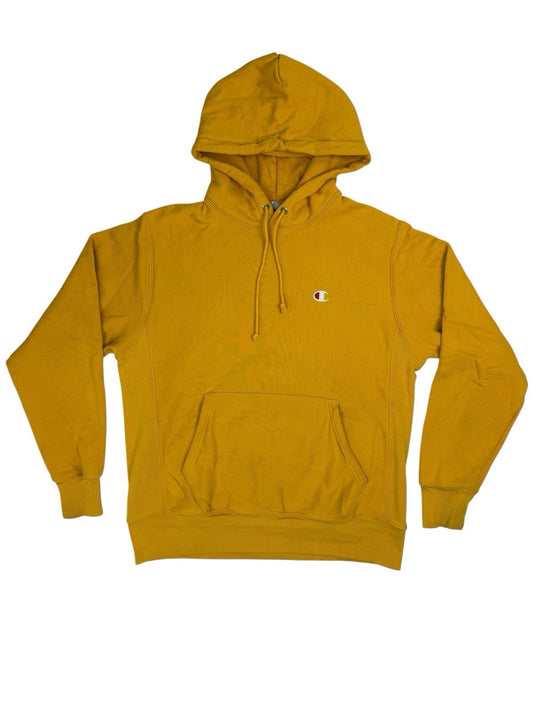 Champion Yellow Reverse Weave Heavyweight Hoodie Medium