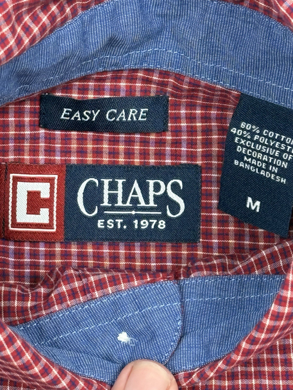Chaps Red Check Collared Shirt Medium