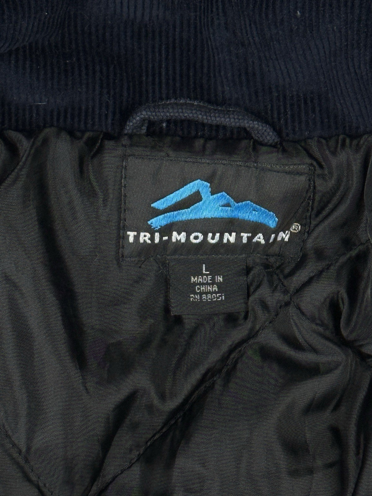 Tri-Mountain Retro Blue Insulated Zip Americana Work Jacket Large