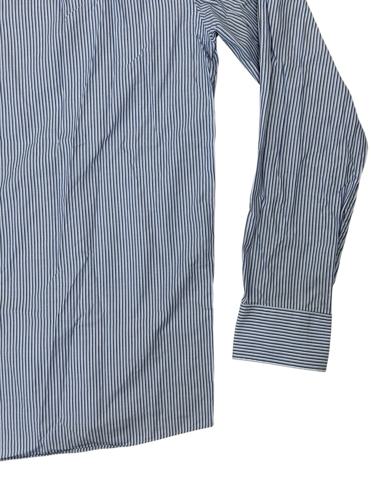 Tommy Hilfiger Blue Striped Collared Shirt Large 16" Collar