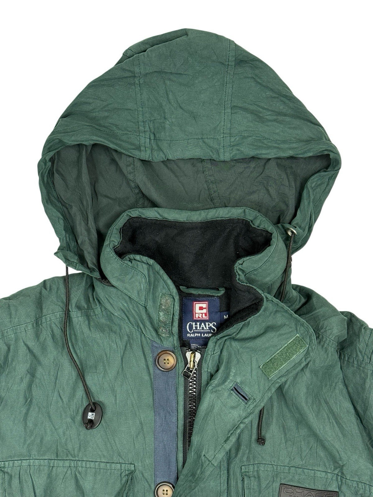Chaps Ralph Lauren Green Retro Lined Heavy Jacket Medium