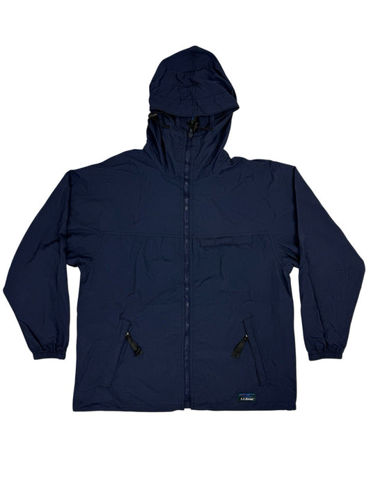 LL Bean Blue Vintage Zip Hooded Jacket Medium