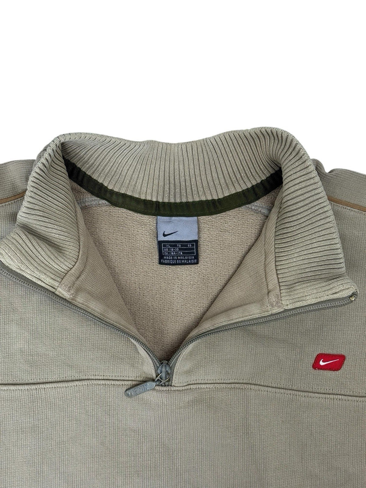 Nike Beige 1/4 Zip Fleece Lined Jumper XL