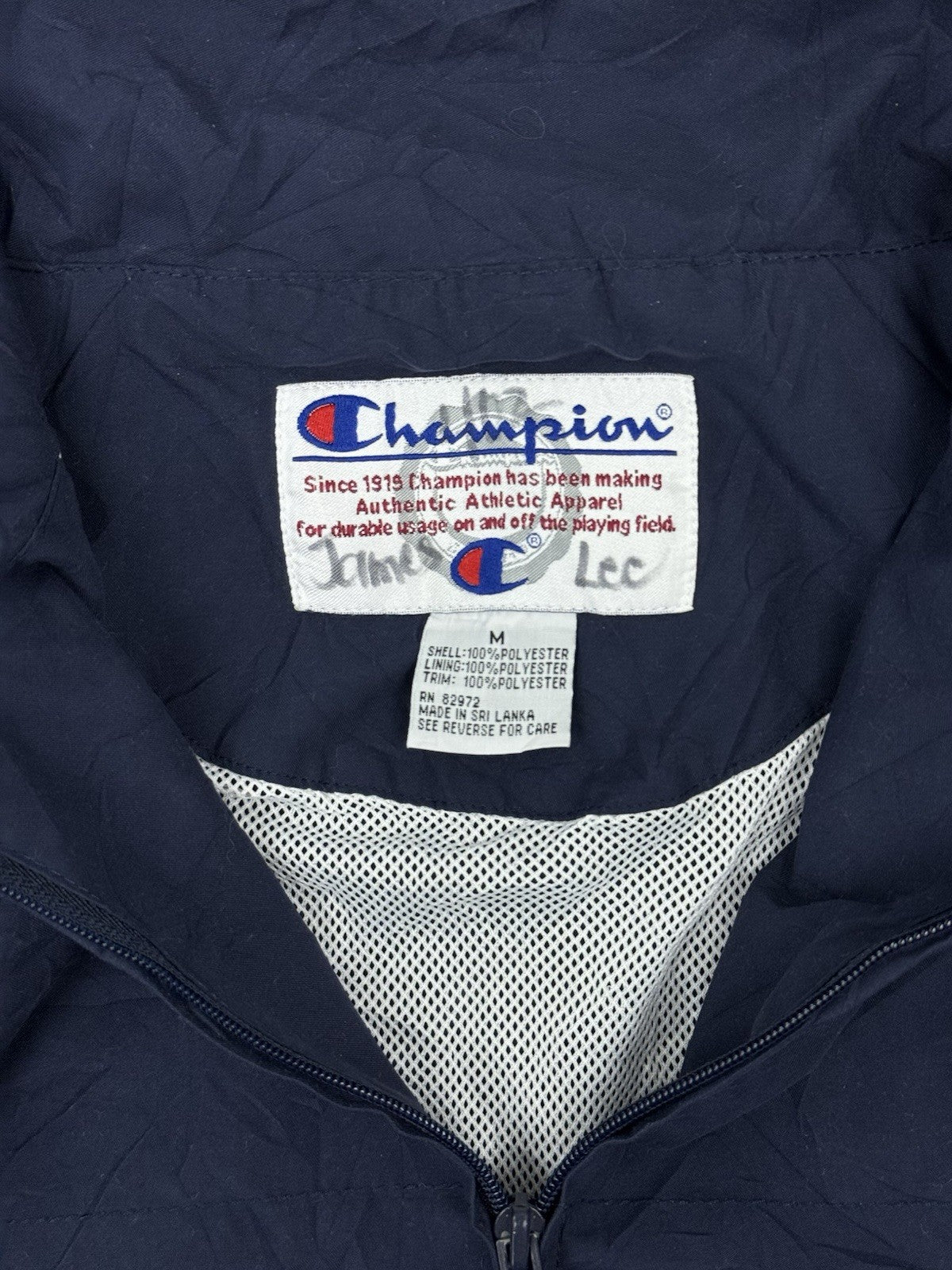 Champion Blue Vintage Zip Track Jacket Medium