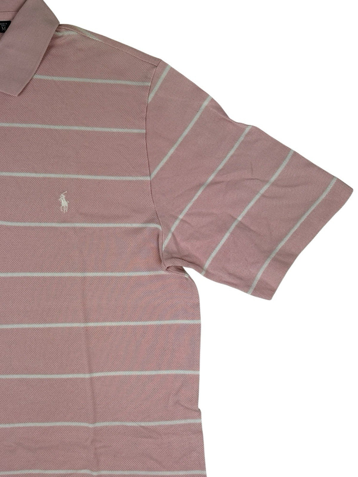 Polo Ralph Lauren Retro Pink Striped Golf Polo Medium