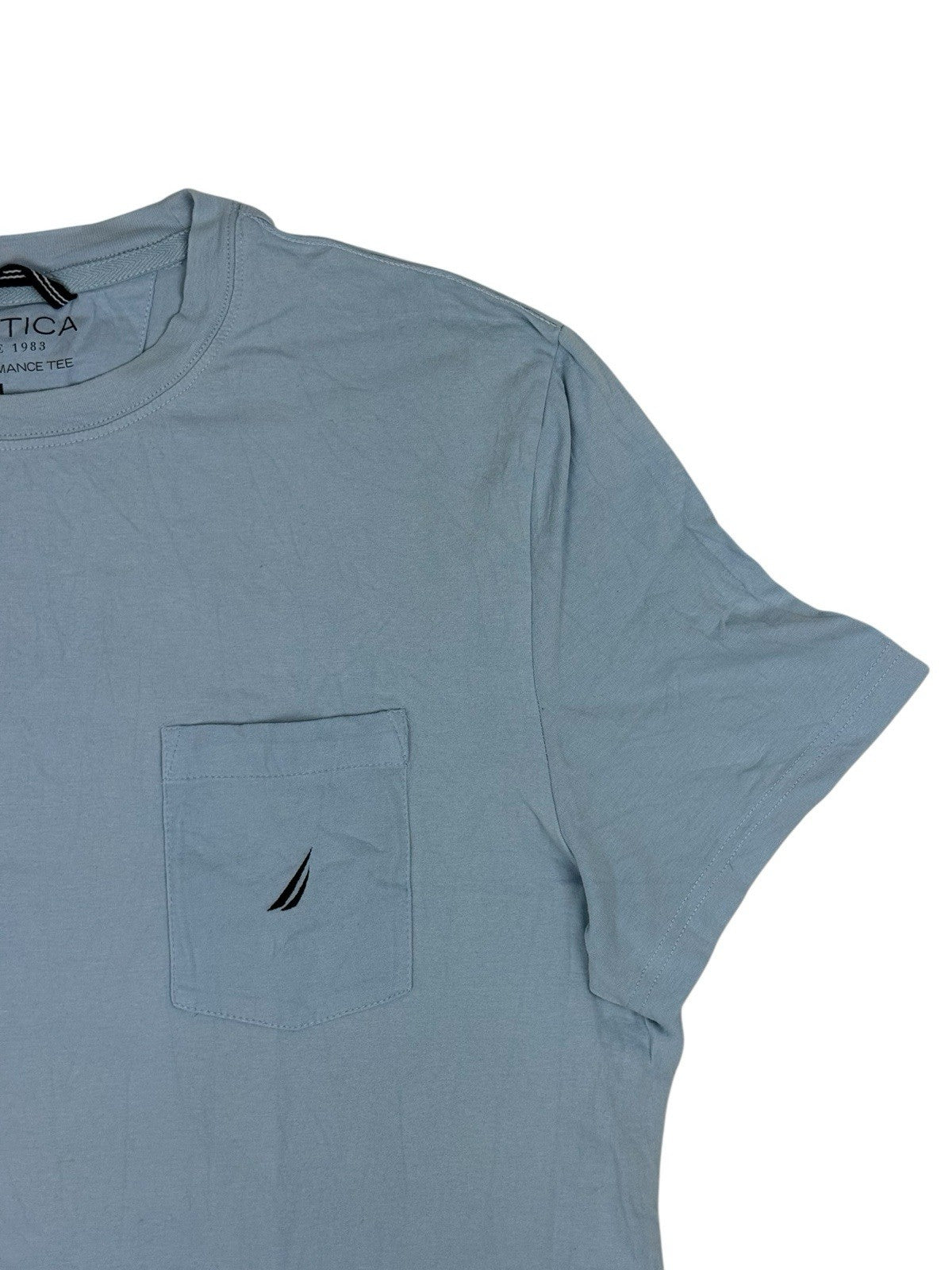 Nautica Retro Blue Slim Fit Performance Top Large