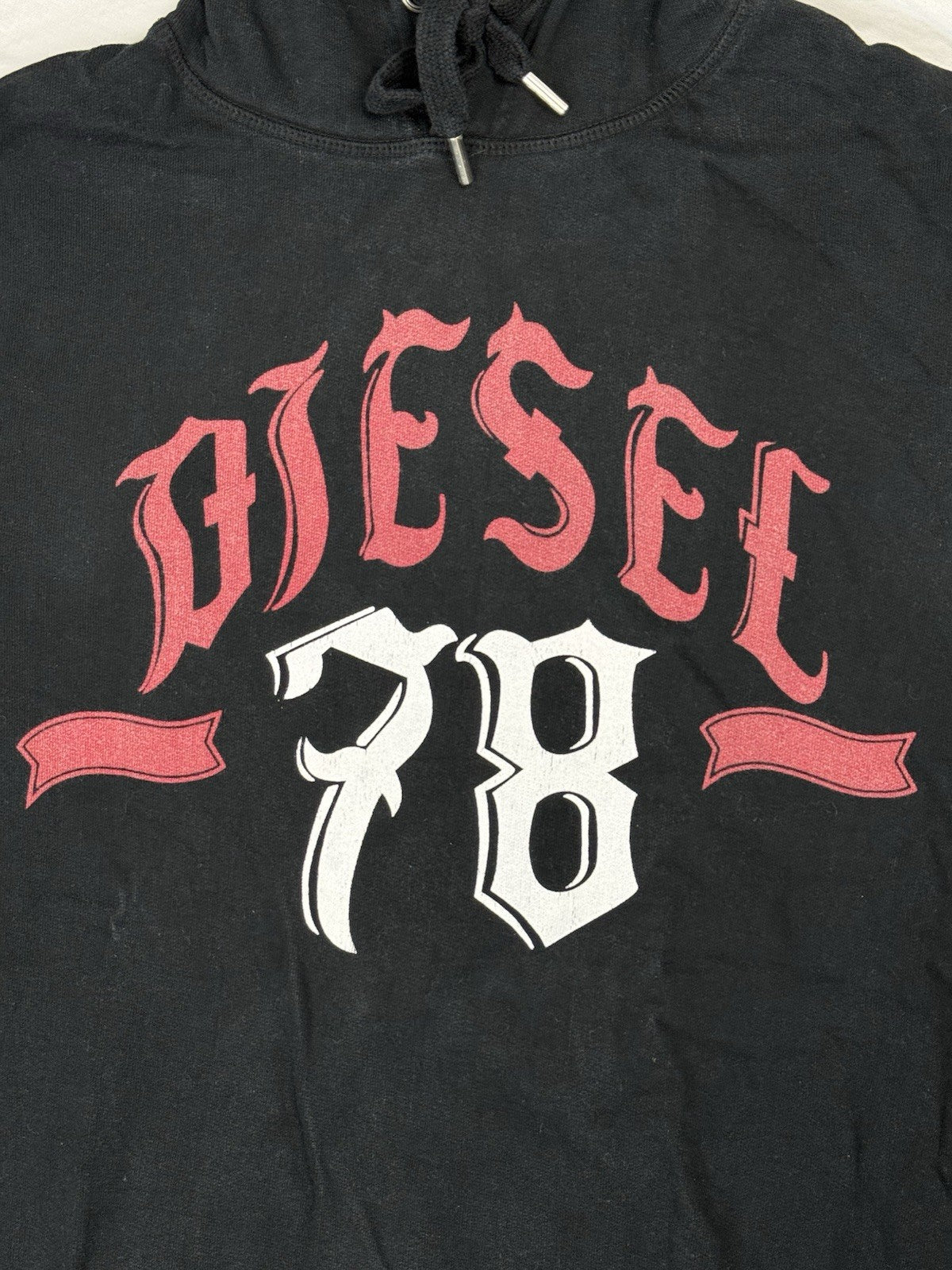 Diesel Black Print Logo Hoodie Small