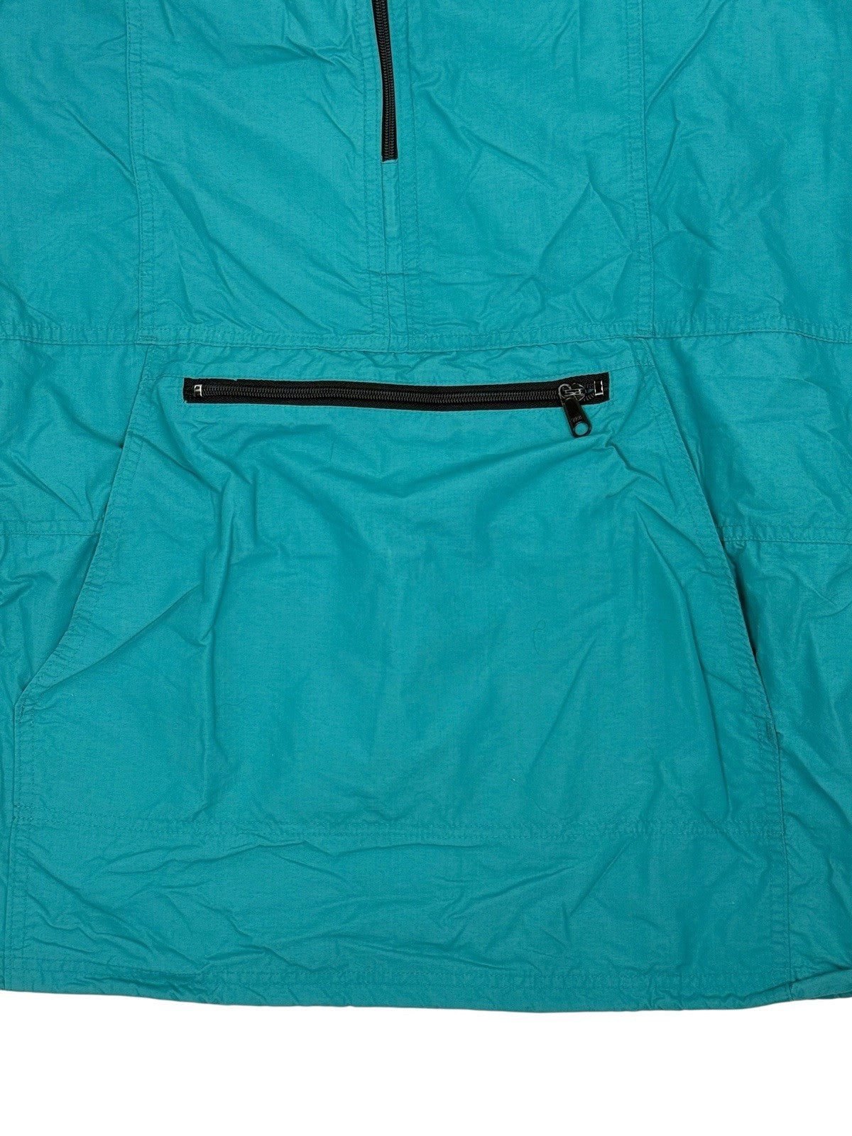 LL Bean Green Retro 1/2 Zip Poncho Medium