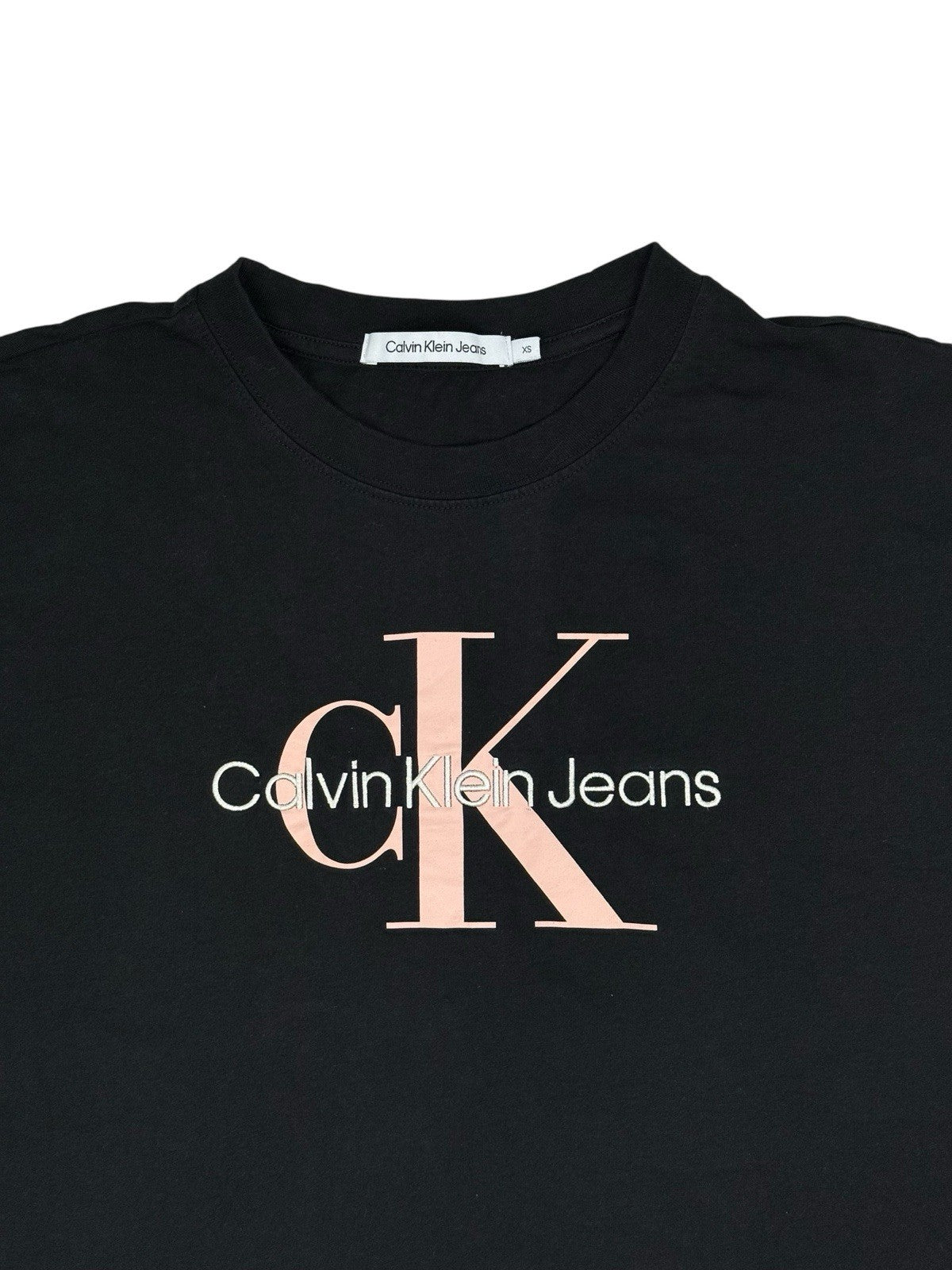 Calvin Klein Black Embroidered Cotton Top XS