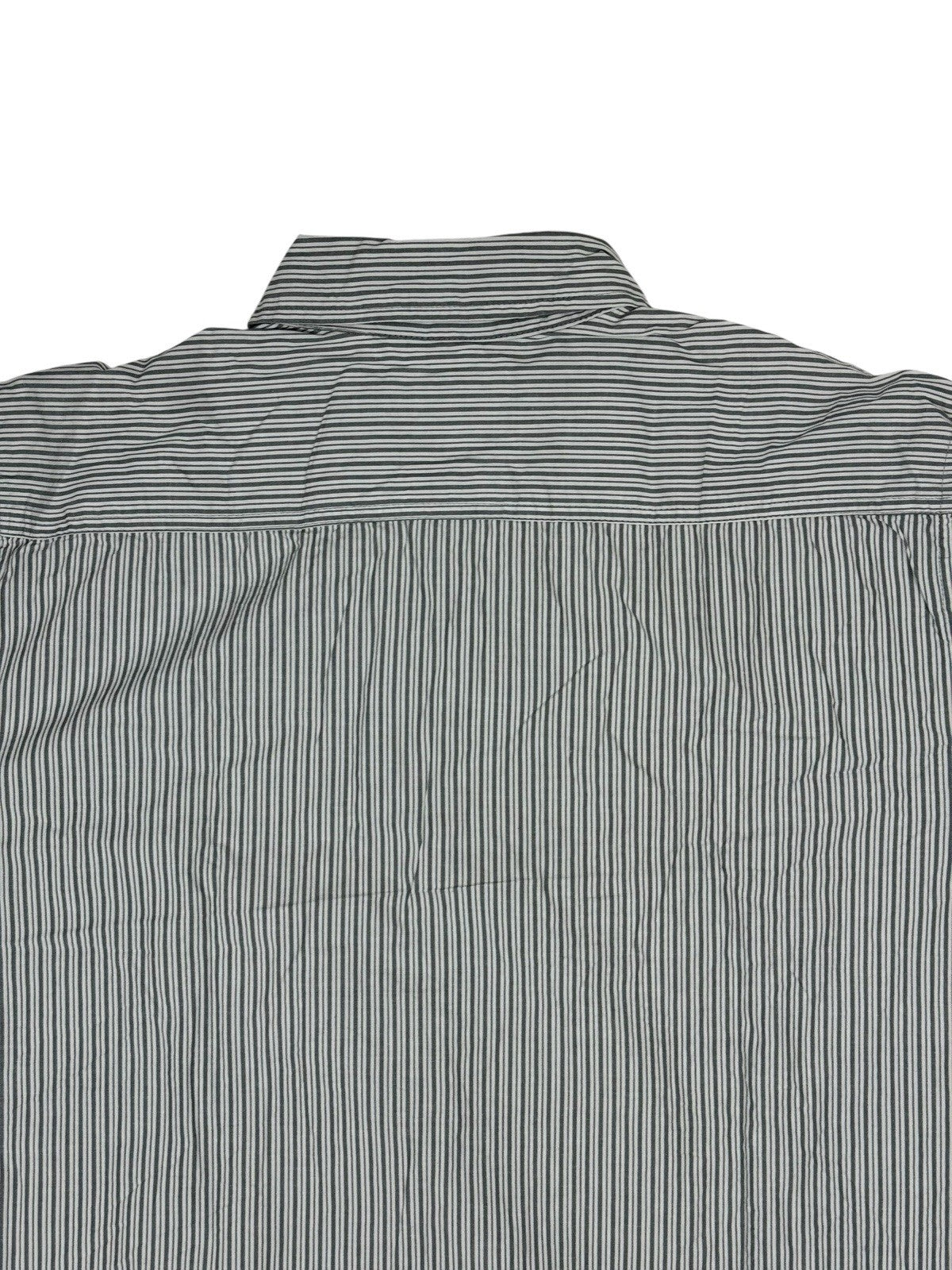 Wrangler Grey Striped Collared Cotton Shirt XL