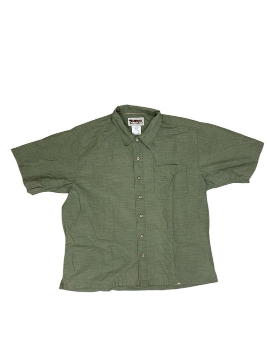 Wrangler Green Short Sleeve Button Up Top XL