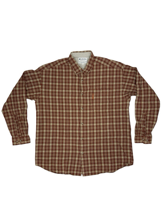 Columbia Red Check Cotton Collared Shirt 2XL