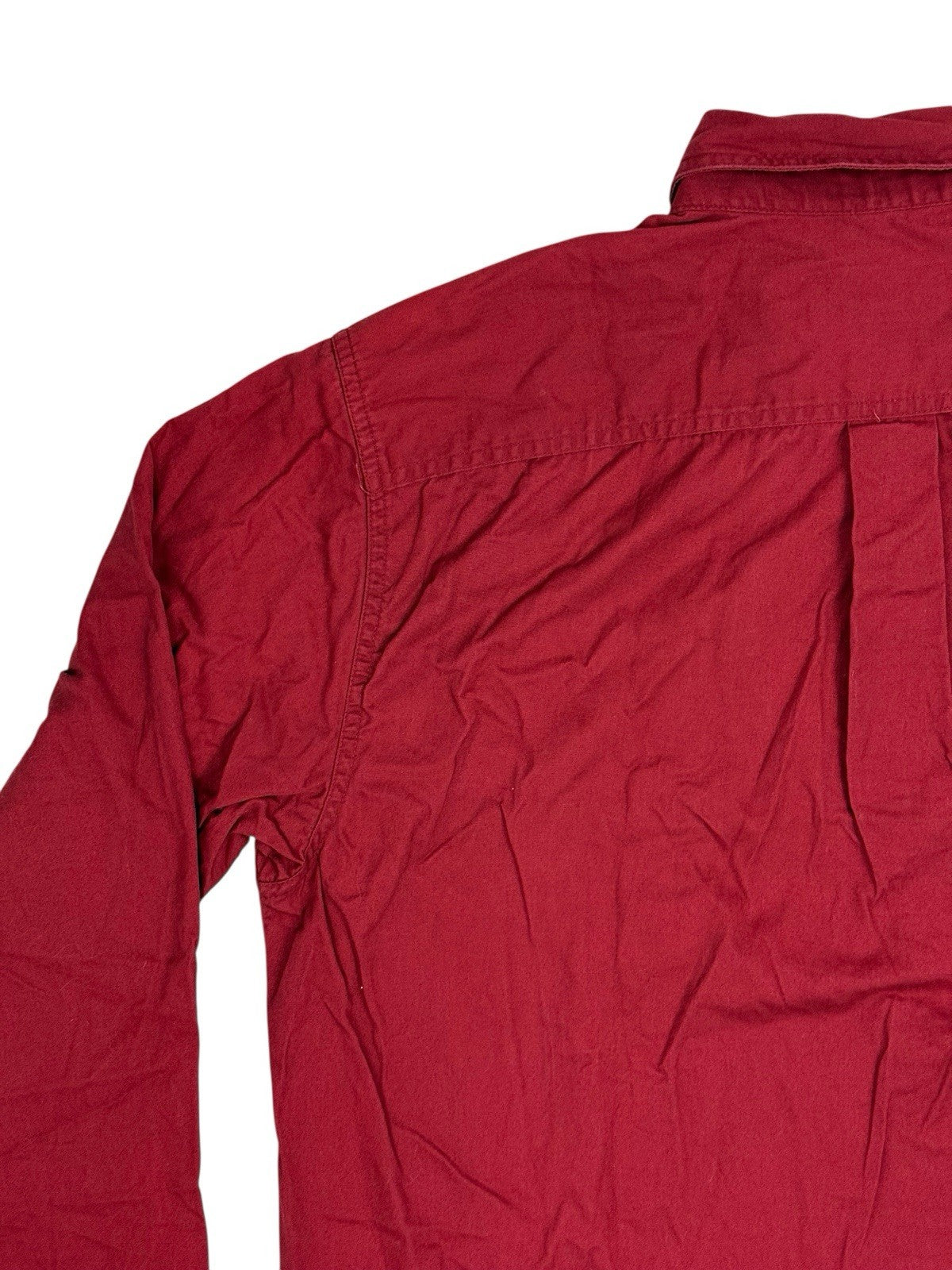 Eddie Bauer Red Cotton Relaxed Fit Collared Shirt Medium