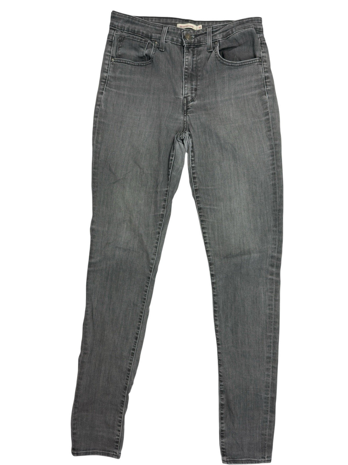 Levi's Grey 721 High Rise Skinny Denim Jeans 30W 35L