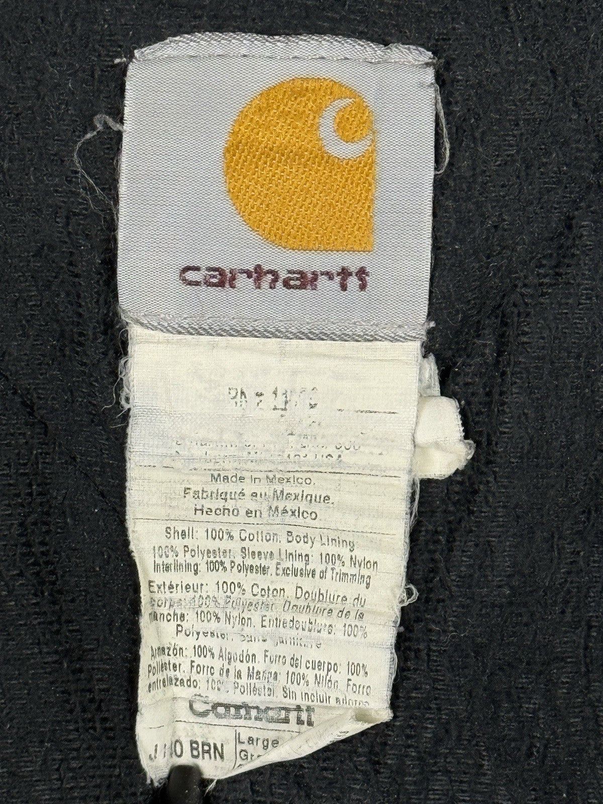 Carhartt J140 Brown Hooded Active Zip Workwear Jacket Large Regular