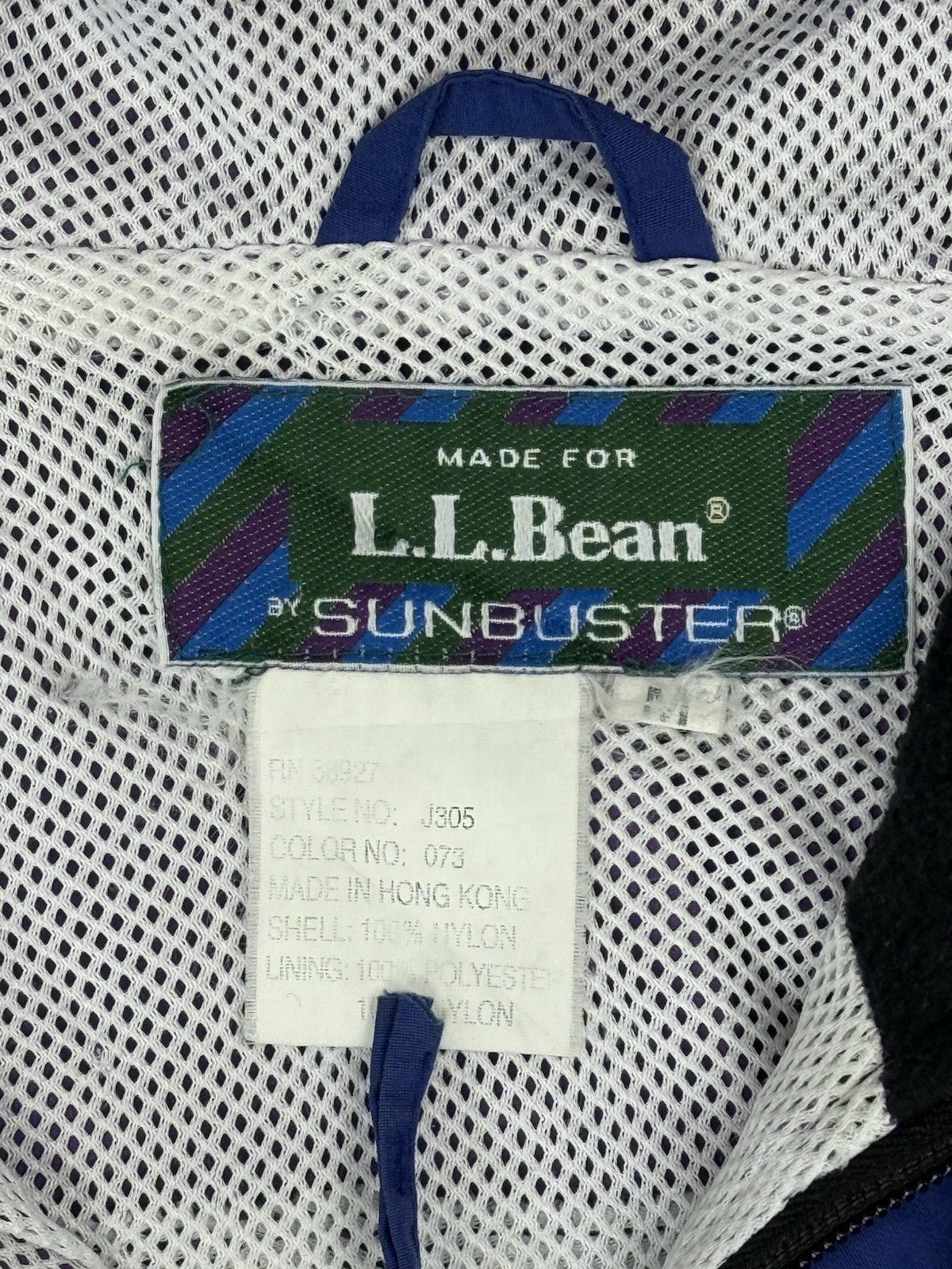 LL Bean Vintage Blue Sunbuster Zip Jacket Medium