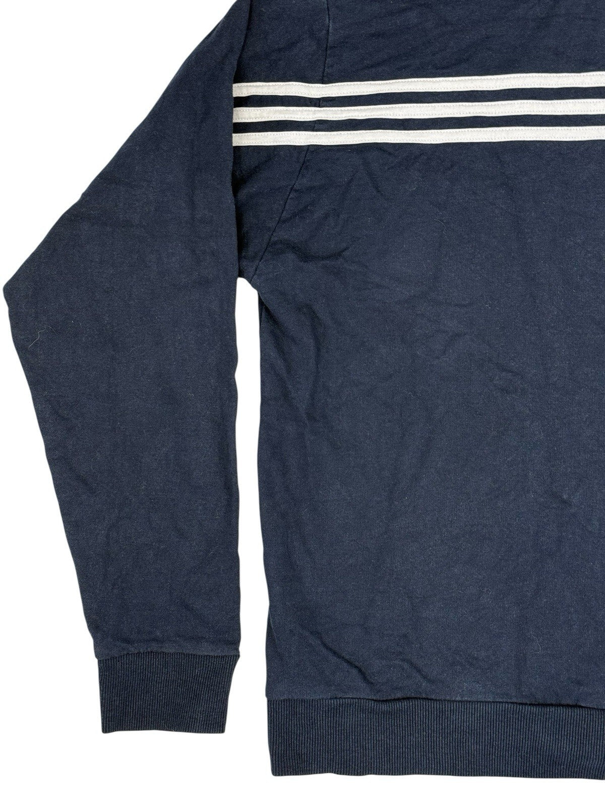 Adidas Blue 3 Stripe Hoodie Medium