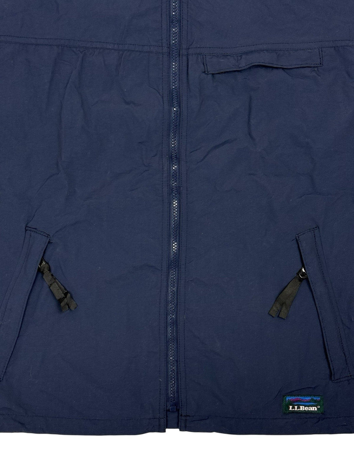 LL Bean Blue Vintage Zip Hooded Jacket Medium