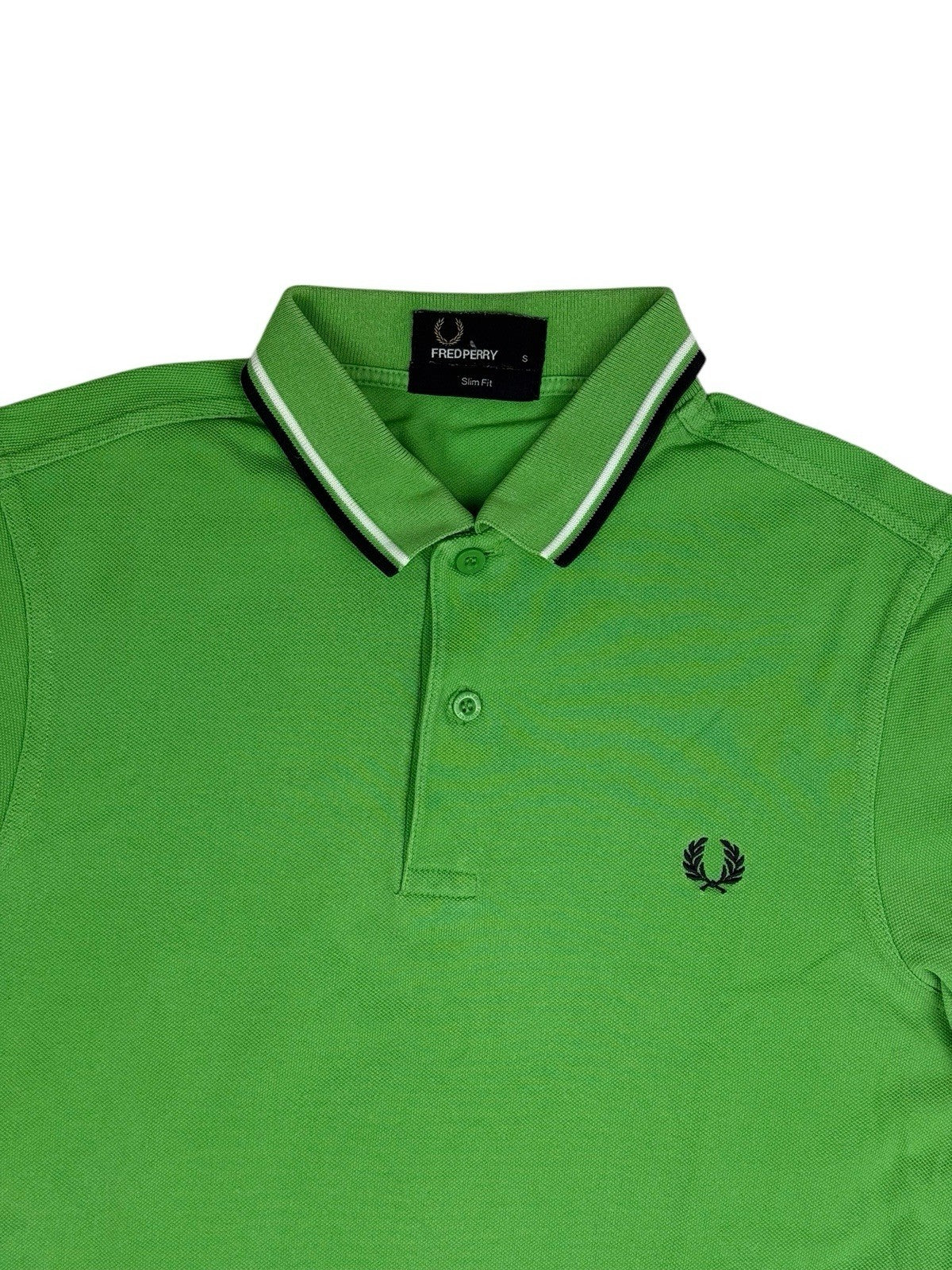 Fred Perry Green Slim Fit Polo Top Small
