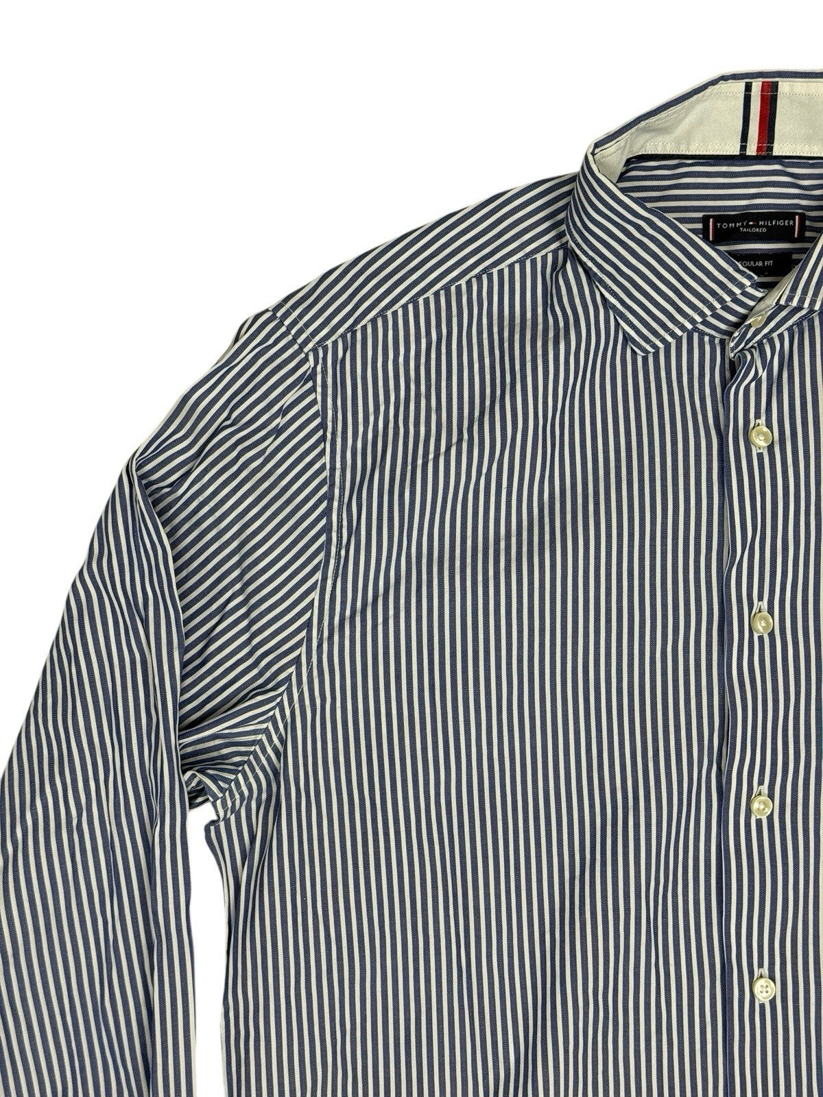 Tommy Hilfiger Blue Striped Shirt 16 Collar