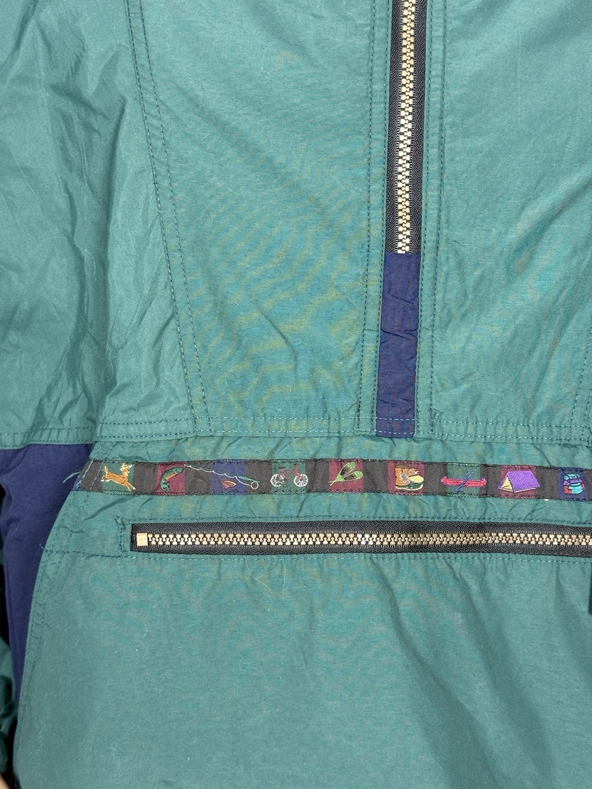 LL Bean Vintage Green Thinsulate Anorak Poncho Large