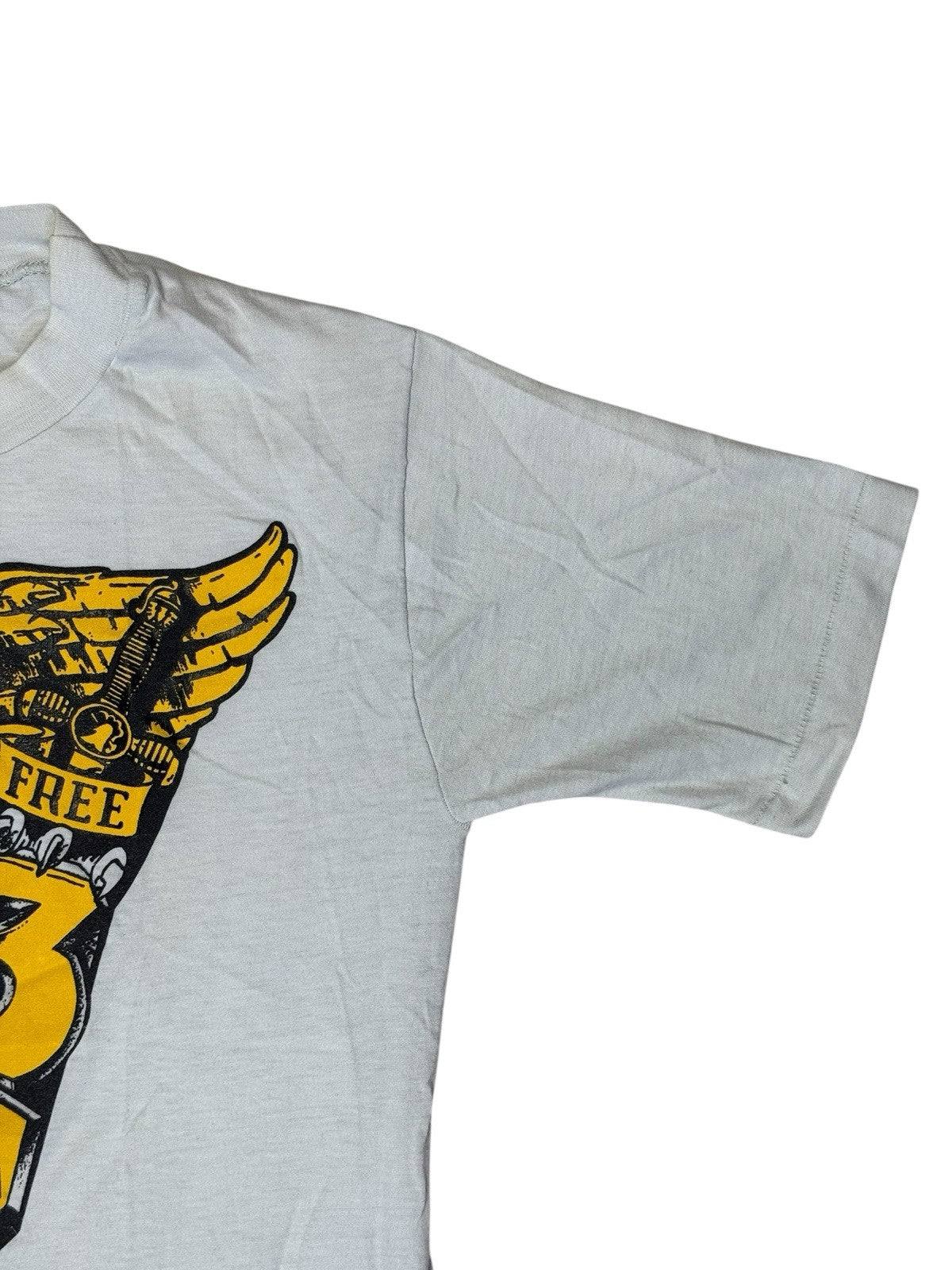 Tournament Apparel Vintage White Print Top  Medium