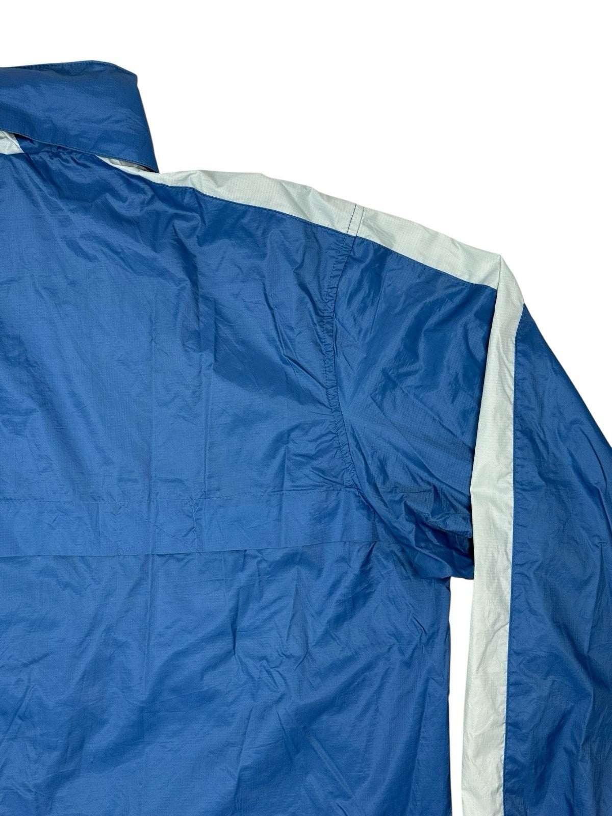 Chaps Blue Retro Nylon Zip Hooded Jacket Large