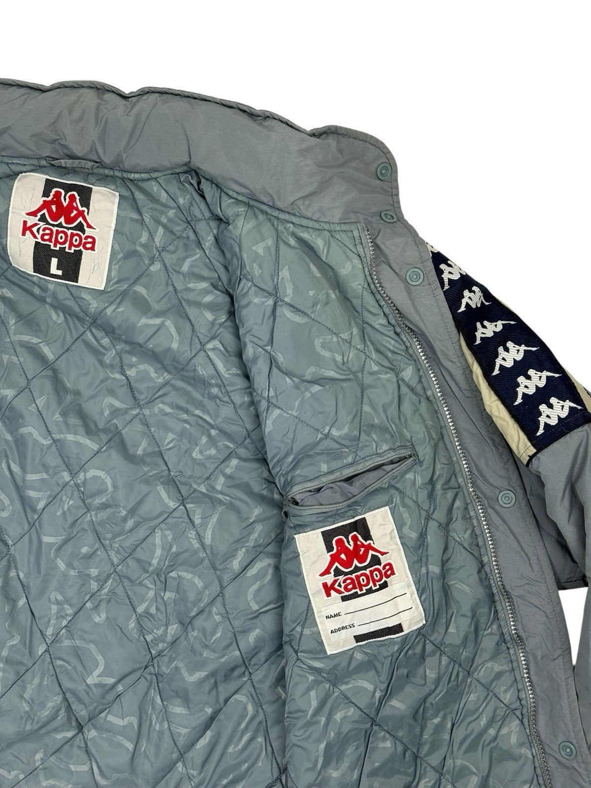 Kappa Blue Retro Padded Zip Jacket Large