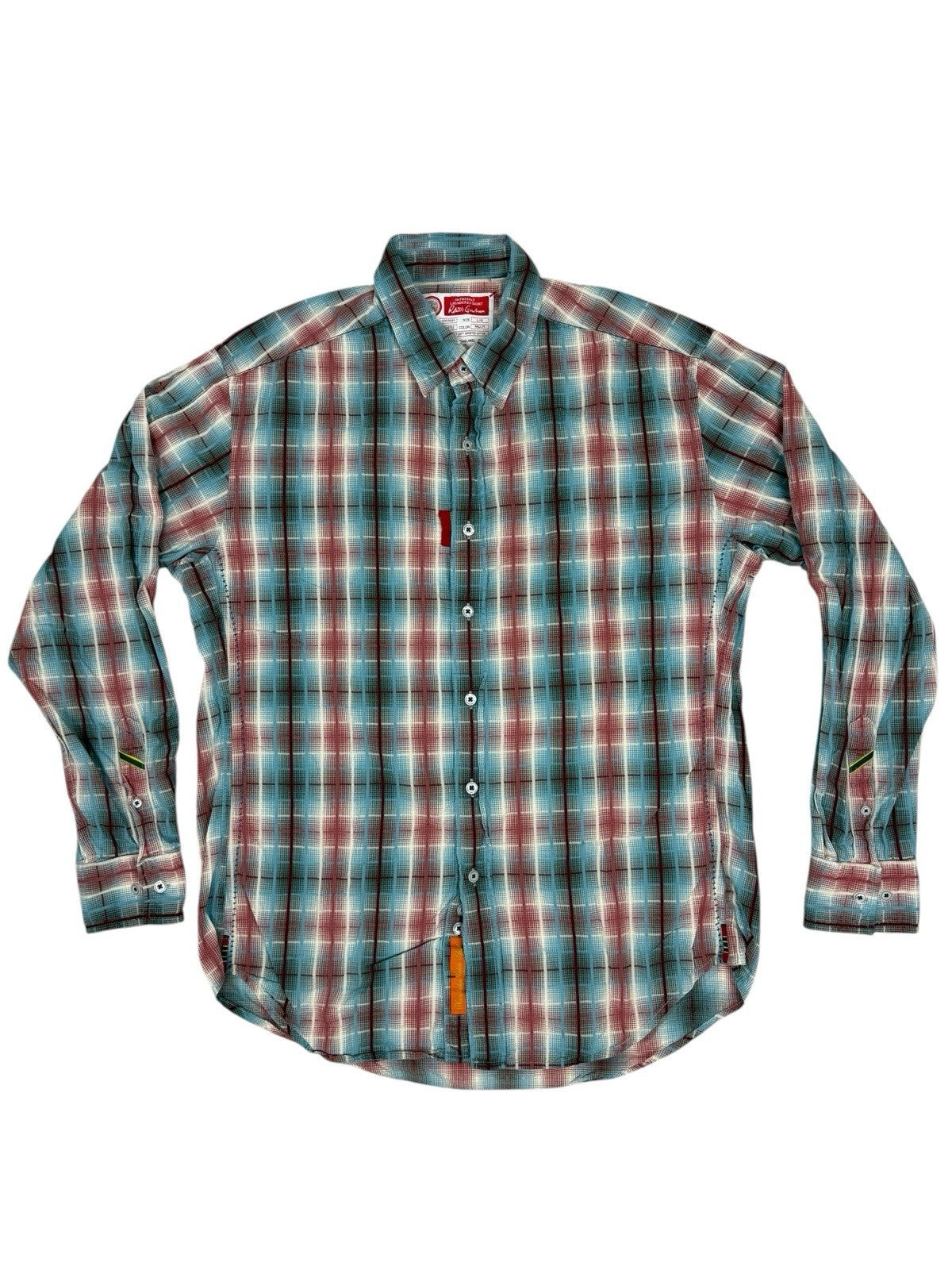 Robert Graham Multi Plaid Cotton Shirt Large
