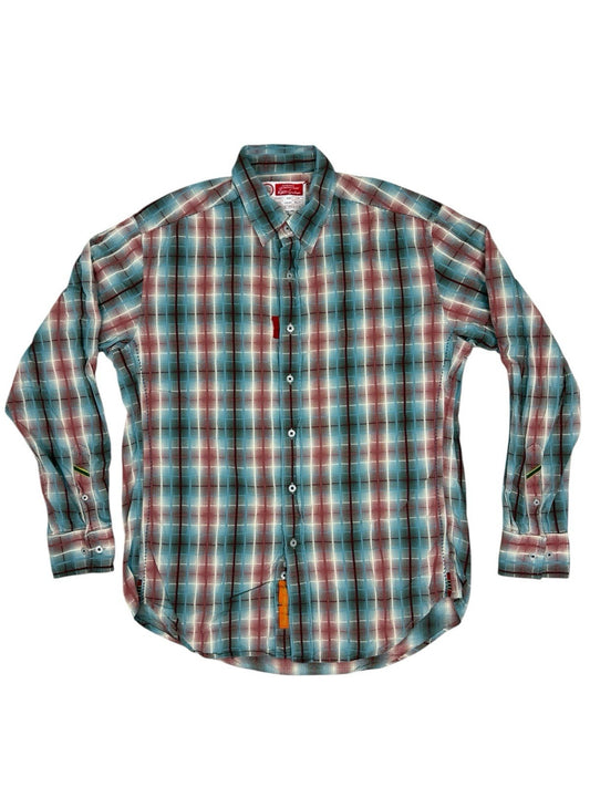 Robert Graham Multi Plaid Cotton Shirt Large