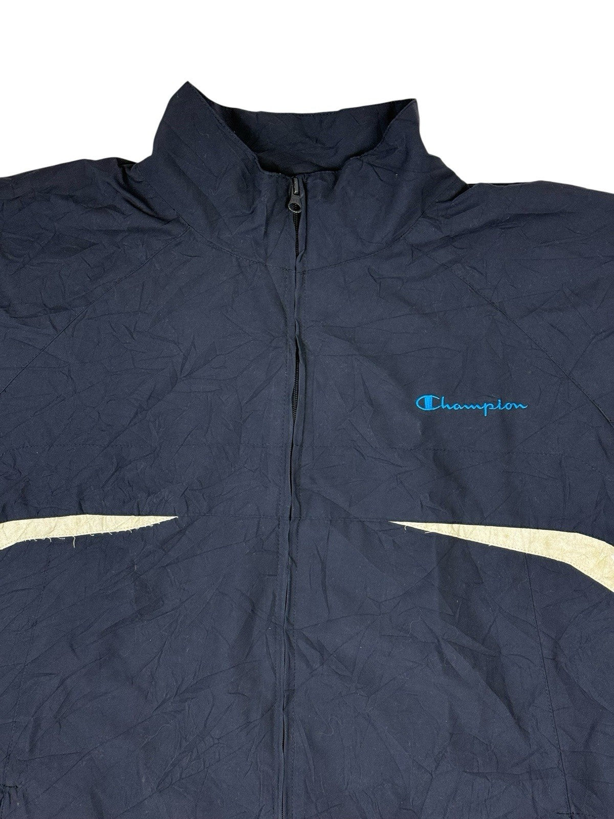 Champion Blue Vintage Zip Track Jacket Medium