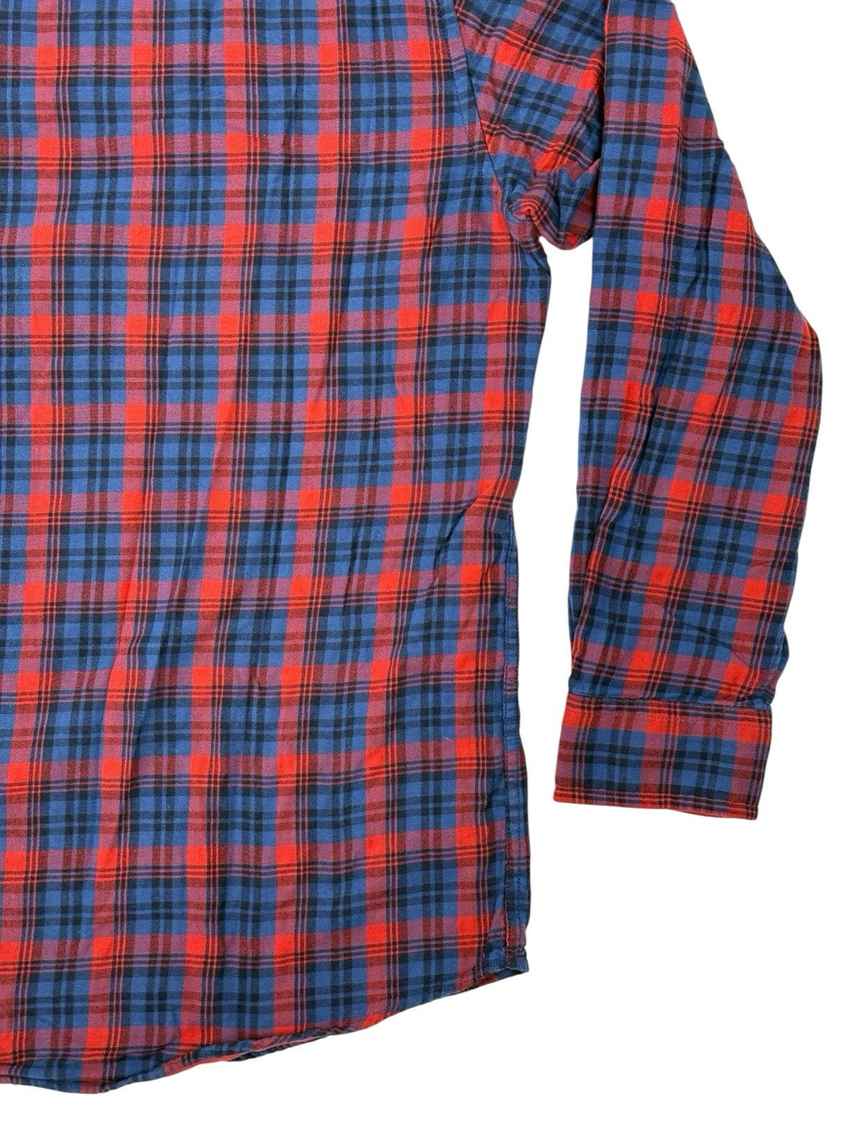 Chaps Retro Blue Plaid Cotton Collared Shirt XL